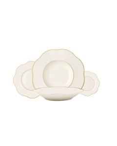 ANEMONE Collezione di piatti avorio con filo oro