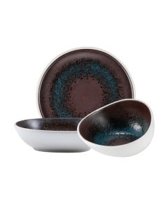 ESTIA Collezione di piatti con puntini azzurri reattivi