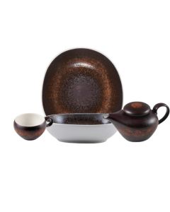 ESTIA Collezione di piatti con puntini arancioni reattivi