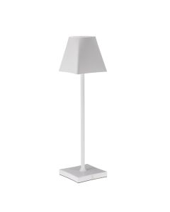 ETERE Lampada led ricaricabile bianca in alluminio Ø cm 13 h cm 38