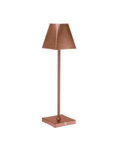 ETERE Lampada led ricaricabile corten rosè in alluminio Ø cm 13 h cm 38