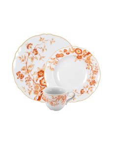 FLORENTIUS Collezione di piatti bianchi ed arancioni
