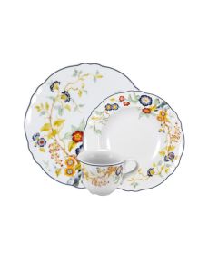 FLORENTIUS Collezione di piatti bianchi e blu