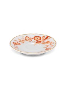 FLORENTIUS Piattino Caffè bianco e arancione Ø cm 12