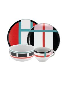 GEOMETRIKOS Collezione di piatti rossi