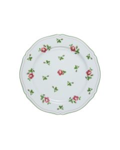 LE COQ PORCELAINE Anthiros Piatto piano bianco con filo verde Ø cm 26,5