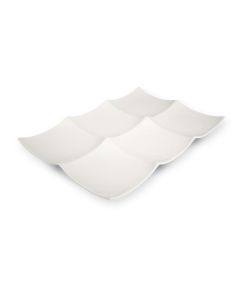 LE COQ PORCELAINE Cassiopea Antipastiera 6 scomparti color avorio cm 29x19