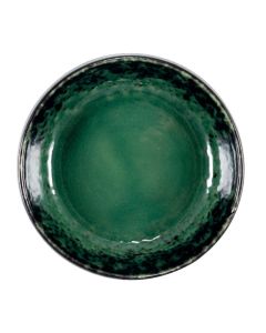 DEIMOS Piatto fondo nero e verde reattivo Ø cm 12 h cm 4