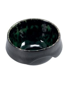 DEIMOS Coppetta rotonda nera e verde reattivo Ø cm 9,5 h cm 5
