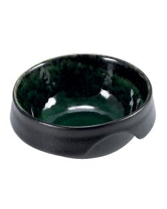 DEIMOS Coppa rotonda alta nera e verde reattivo Ø cm 16 h cm 7