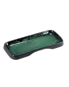 DEIMOS Vassoio rettangolare nero e verde reattivo 25x12,5 h cm 2,5
