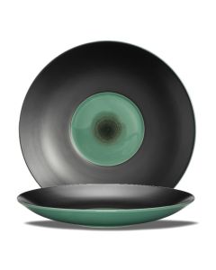 LE COQ PORCELAINE Ekate Piatto presentazione verde opale Ø cm 30,5 h cm 4,5