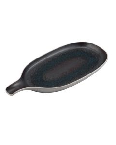 ESTIA Vassoio ovale con manico blu reattivo cm 31,5x15 h cm 3