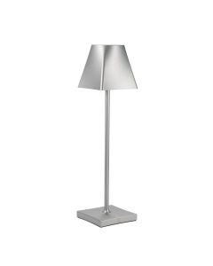 ETERE Lampada led ricaricabile argento in alluminio Ø cm 13 h cm 38
