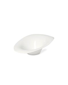 LE COQ PORCELAINE Febe Coppa ovale ondulata color avorio cm 24,5x21 h cm 8,5