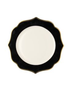 IONICA Servizio 18 Piatti piano-fondo-frutta neri con filo oro