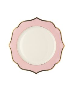 IONICA Servizio 18 Piatti piano-fondo-frutta rosa con filo oro