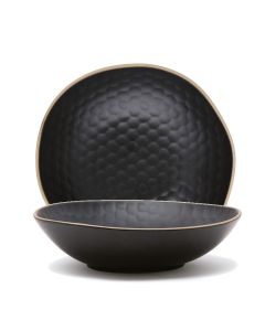 LE COQ PORCELAINE Kypseli Piatto fondo nero matt cm 22x20,5 h cm 5,5