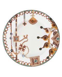 LE COQ PORCELAINE Lithos Piatto rotondo bianco e verde salvia Ø cm 30