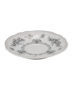 NEOS ANTHIROS Piattino per tazza da tè bianca e grigia Ø cm 15