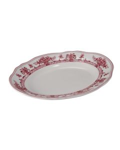 NEOS ANTHIROS Vassoio ovale bianco e porpora 34,5x26,5 h 3 cm