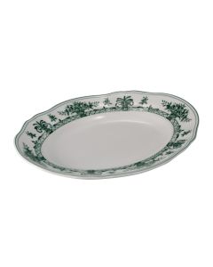 NEOS ANTHIROS Vassoio ovale bianco e verde 34,5x26,5 h 3 cm