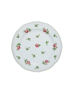 NEOS ANTHIROS Piatto piano con roselline e filo verde Ø cm 26,5