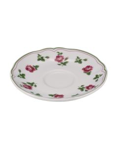 NEOS ANTHIROS Piattino per tazza da tè con roselline e filo verde Ø cm 15