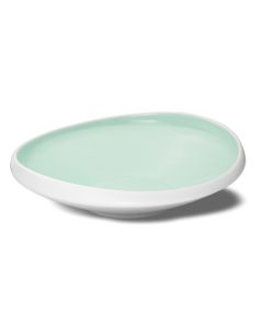 LE COQ PORCELAINE Ninfa Piatto fondo acquamarina e bianco matt Ø cm 26 h cm 7
