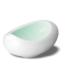 LE COQ PORCELAINE Ninfa Coppa ovale gourmet acquamarina e bianco matt cm 20x15 h cm 9