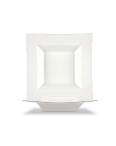 LE COQ PORCELAINE Oniros Piatto fondo quadro color avorio cm 25,5x25,5