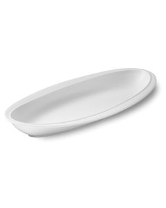 LE COQ PORCELAINE Parthenon Vassoio ovale fondo bianco matt cm 26x11,5 h cm 3