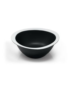 LE COQ PORCELAINE Persephone Coppa angolare nero matt con fascia bianca Ø cm 21 h cm 7,5