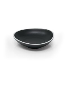 LE COQ PORCELAINE Persephone Coppetta angolare nero matt con filo bianco Ø cm 9 h cm 2