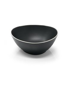 LE COQ PORCELAINE Persephone Coppa angolare nero matt con filo bianco Ø cm 18 h cm 7