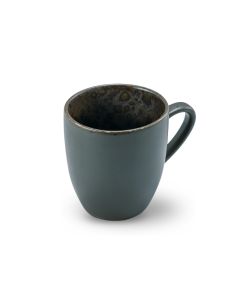 PHOBOS Mug nera con puntini reattivi blu cl 45 cm 13x9,5 h cm 10