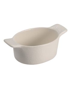 RUPIS Mini casseruola ovale finger food bianca 5,5x10 h 4 cm 
