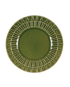 SEGMENTO Piatto Piano verde crackle Ø 28,5 h 3 cm 