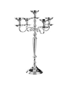 LE COQ PORCELAINE Stylos Candelabro platino 5 fiamme h cm 69