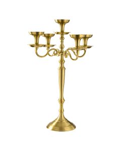 LE COQ PORCELAINE Stylos Candelabro oro matt 5 fiamme h cm 69