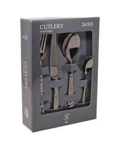 SYBARIS Servizio posate pvd nero 24 pezzi