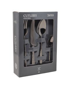 TARAS Servizio posate finitura pvd nera 24 pezzi