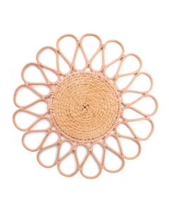 TERSICORE Segnaposto con design fiore marrone Ø cm 40