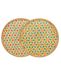 TERSICORE Segnaposto intrecciato in rattan multicolore Ø cm 36