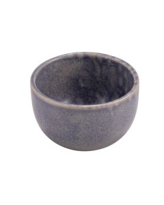 PHOBOS Coppetta rotonda grgiga con puntini reattivi blu Ø cm 8,5