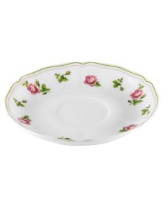 ANTHIROS Piattino per tazza da caffè bianca con filo verde Ø cm 13